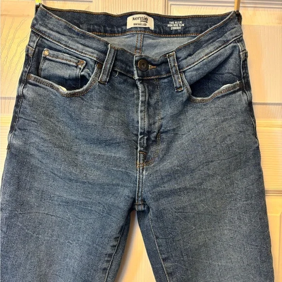 Kensie Dark Blue Cropped Straight Jeans - Picture 2 of 8